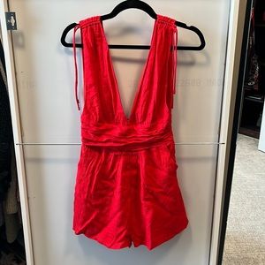 Deep V Red Romper Size Small